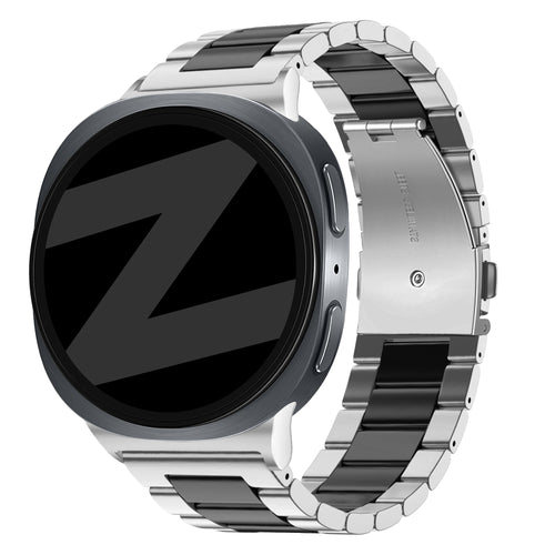 Bandz Samsung Galaxy Watch 8 - 44mm Stahlarmband 'Classic' (Silber/Schwarz)