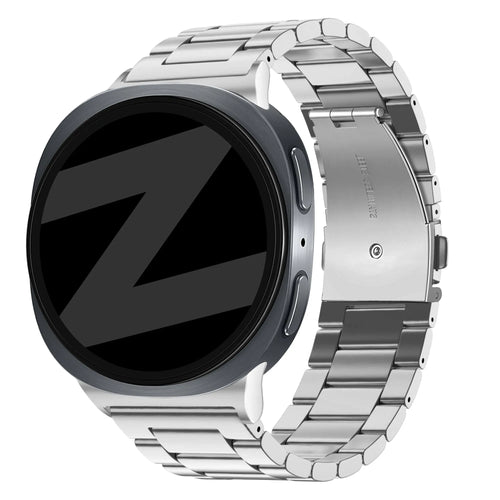Steel Strap 'Classic', silver, on a watch, 3/4 front view