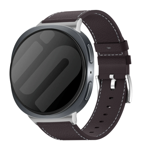 Samsung Galaxy Watch 8 - 40mm Gebürstetes Lederarmband (Kaffee Braun)