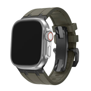 Liquid Silicone Strap, on a watch, 3/4 front view