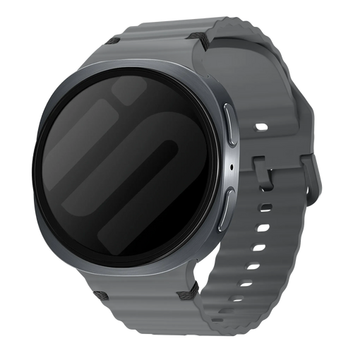 Samsung Galaxy Watch 8 - 44mm Wave Silicone Strap (Dark Grey)