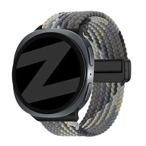 Bandz Samsung Galaxy Watch 9 - 44mm Magnetisch Geflochtenes Armband (Mandala Schwarz)