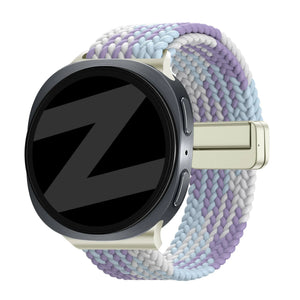 Bandz Samsung Galaxy Watch 9 - 44mm Magnetisch Geflochtenes Armband (Lila Mix)
