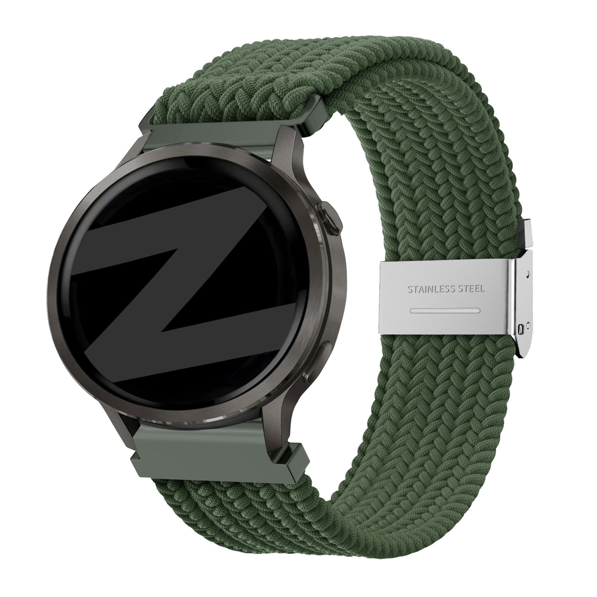 Bandz Garmin Forerunner 170 Gewebtes Nylonarmband (Olivgrün)