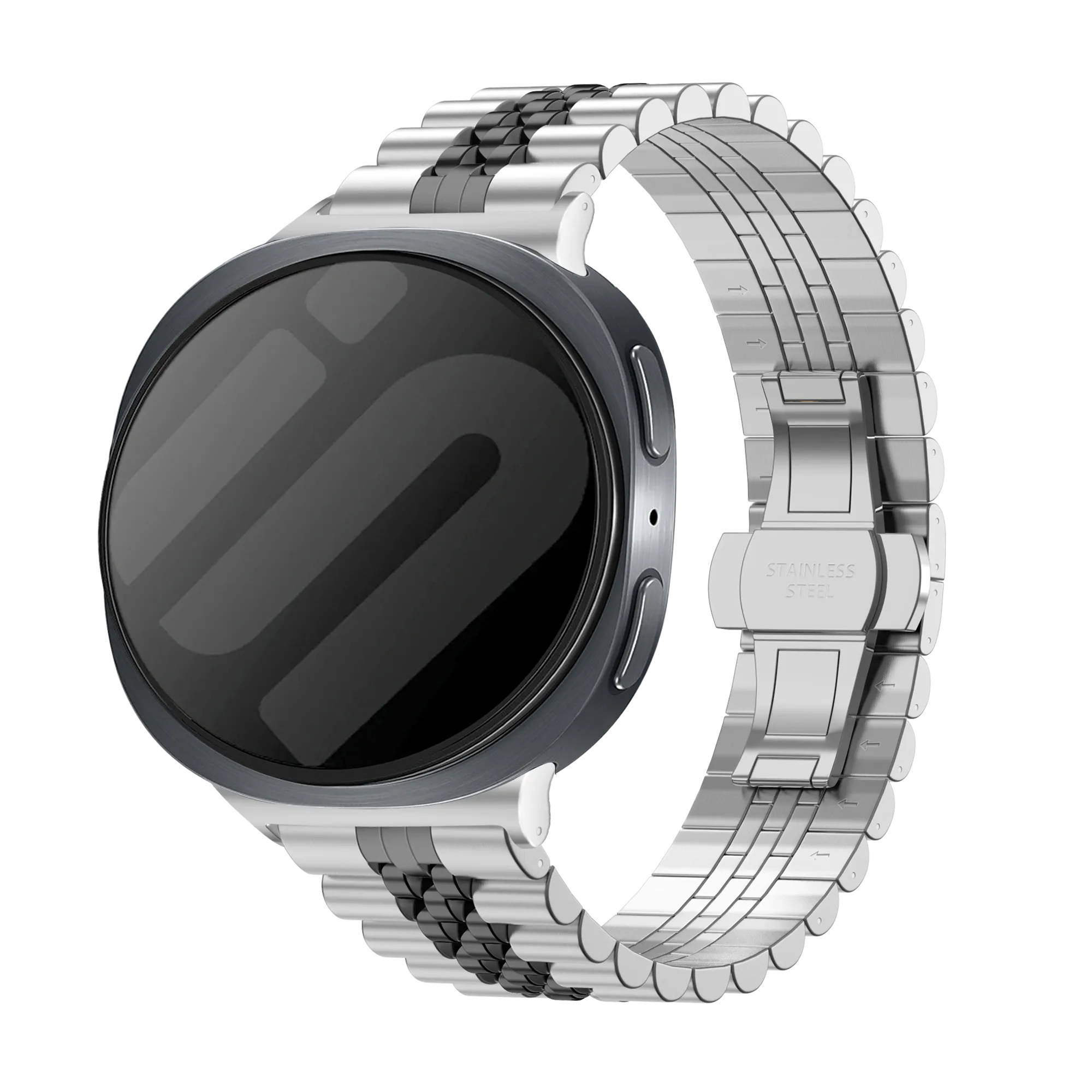 Samsung Galaxy Watch 8 - 40mm Jubilee Stahlarmband (Silber/Schwarz)