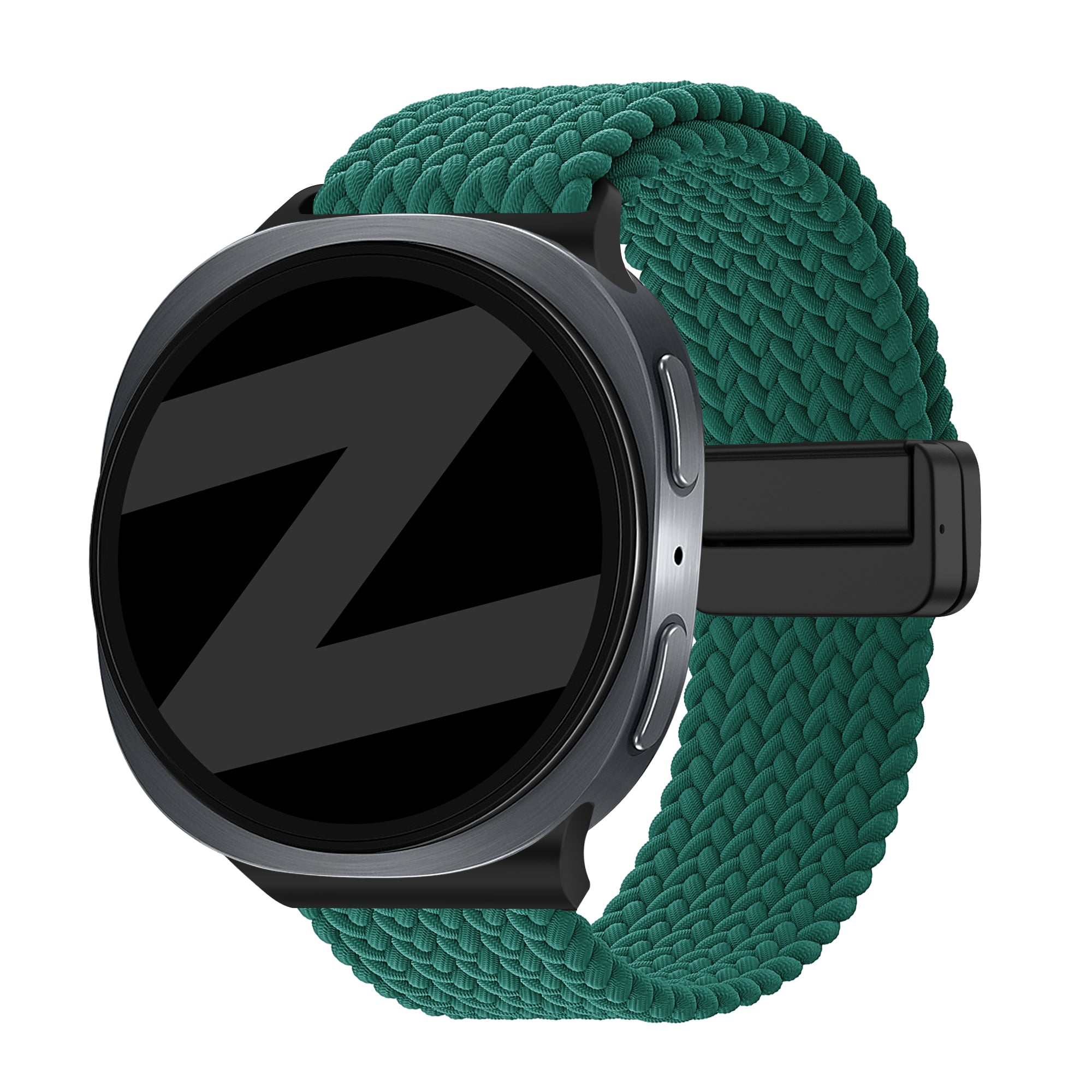 Bandz Samsung Galaxy Watch 9 - 44mm Magnetisch Geflochtenes Armband (Grün)