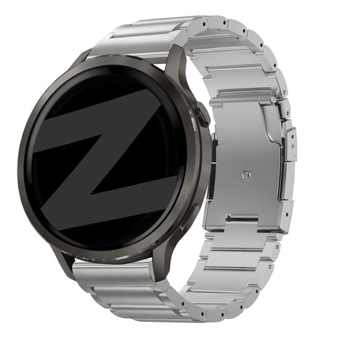 Bandz Garmin Forerunner 255 Titanium Link Strap (Silver)