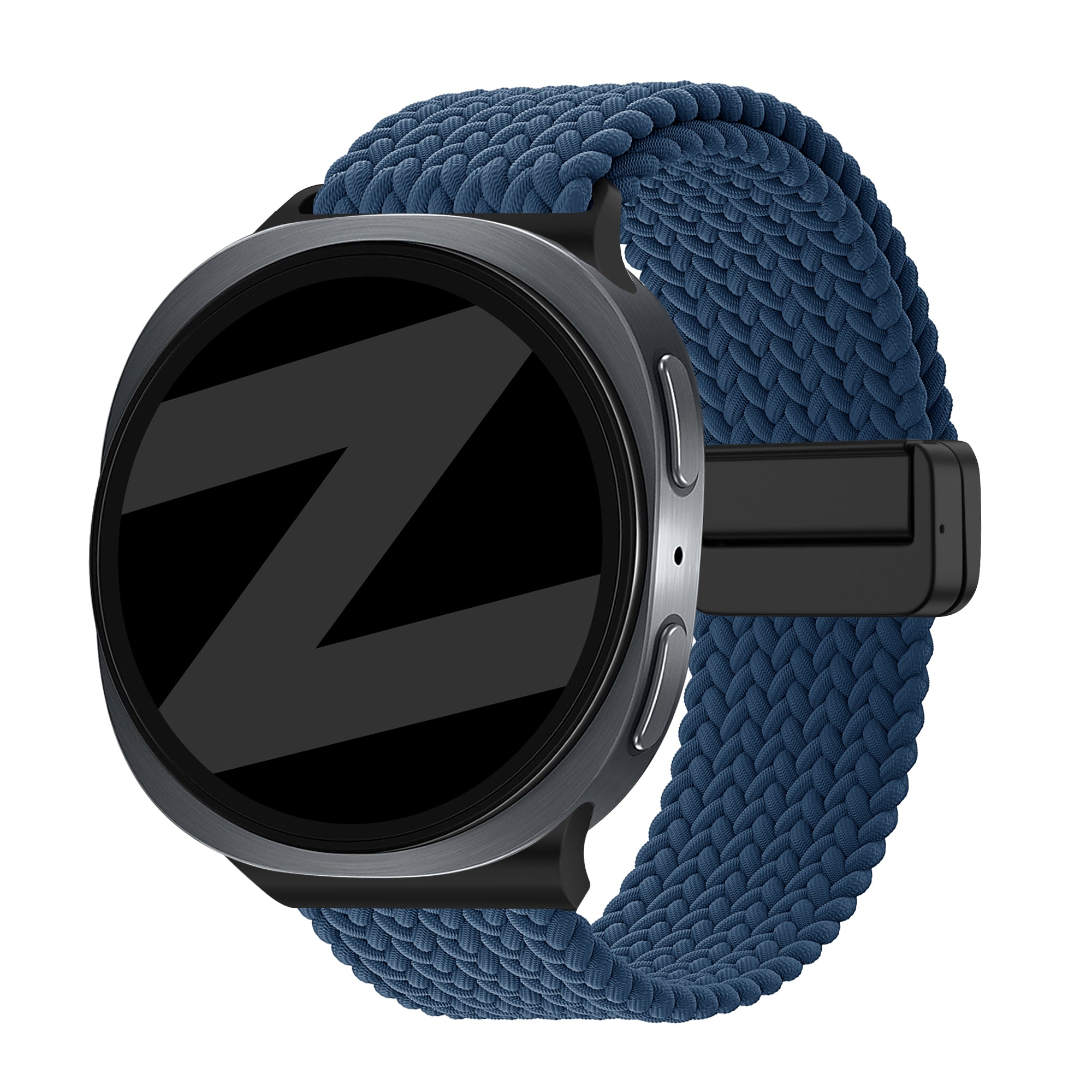 Bandz Samsung Galaxy Watch 8 - 44mm Magnetisches Geflochtenes Armband (Dunkel Blau)