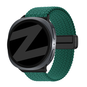 Bandz Samsung Galaxy Watch 8 Classic Magnetisches Geflochtenes Armband (Grün)