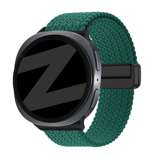 Bandz Samsung Galaxy Watch 8 Classic Magnetisches Geflochtenes Armband (Grün)