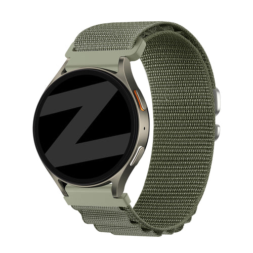 Bandz Samsung Galaxy Watch 7 - 40mm Alpine Nylonarmband (Olive)