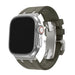 Balr. Apple Watch Ultra flüssiges Silikonarmband (Braun/Titan)