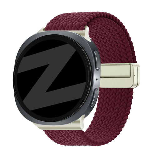 Bandz Samsung Galaxy Watch 8 - 40mm Magnetisches Geflochtenes Armband (Weinrot)