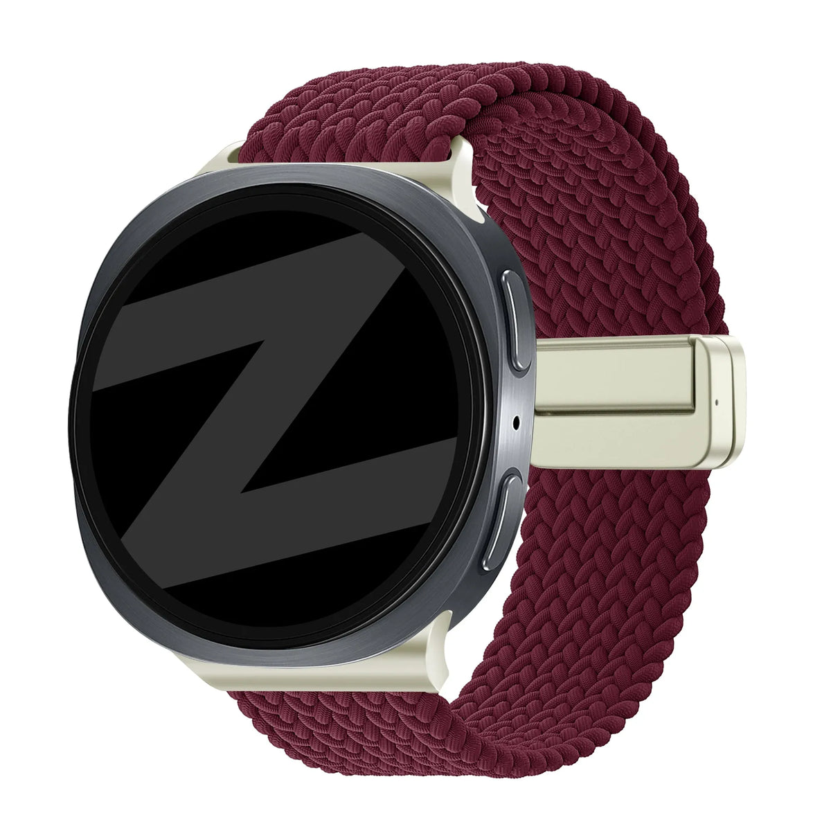 Bandz Samsung Galaxy Watch 8 - 40mm Magnetisches Geflochtenes Armband (Weinrot)