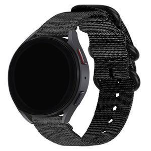 BALR Samsung Galaxy Watch 46mm Nylonarmband mit Schnalle (Schwarz)