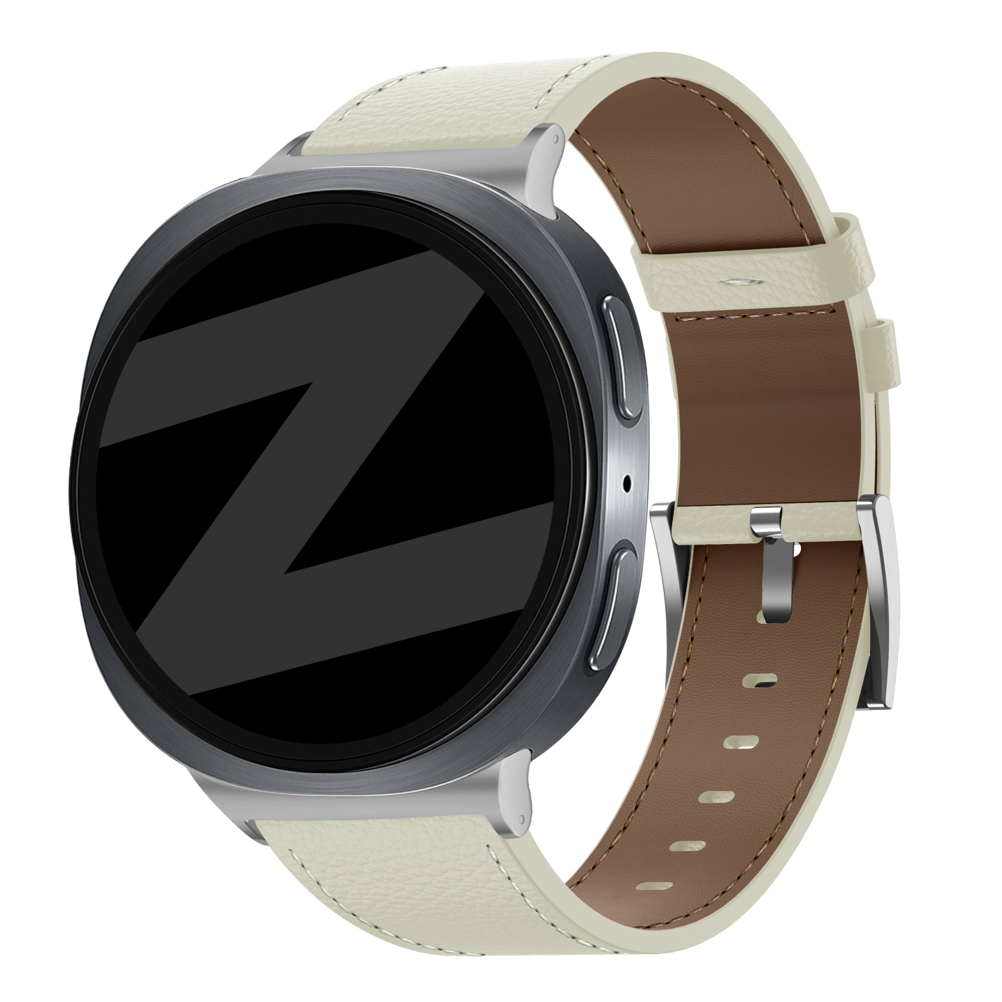 Bandz Samsung Galaxy Watch 8 - 44mm Lederarmband 'Deluxe' (Hell Beige)