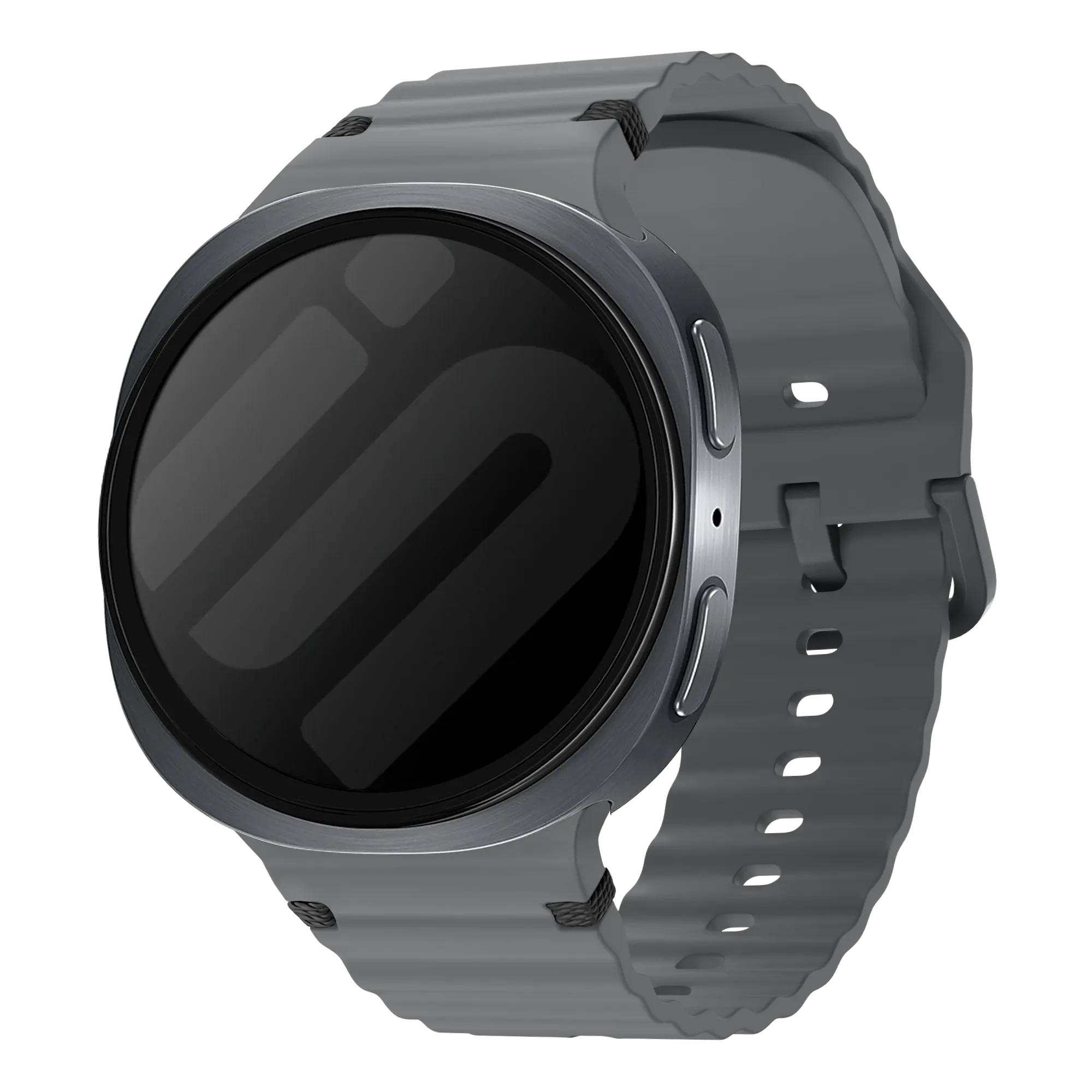 Samsung Galaxy Watch 8 Classic Wave Silikonarmband (Dunkel Grau)