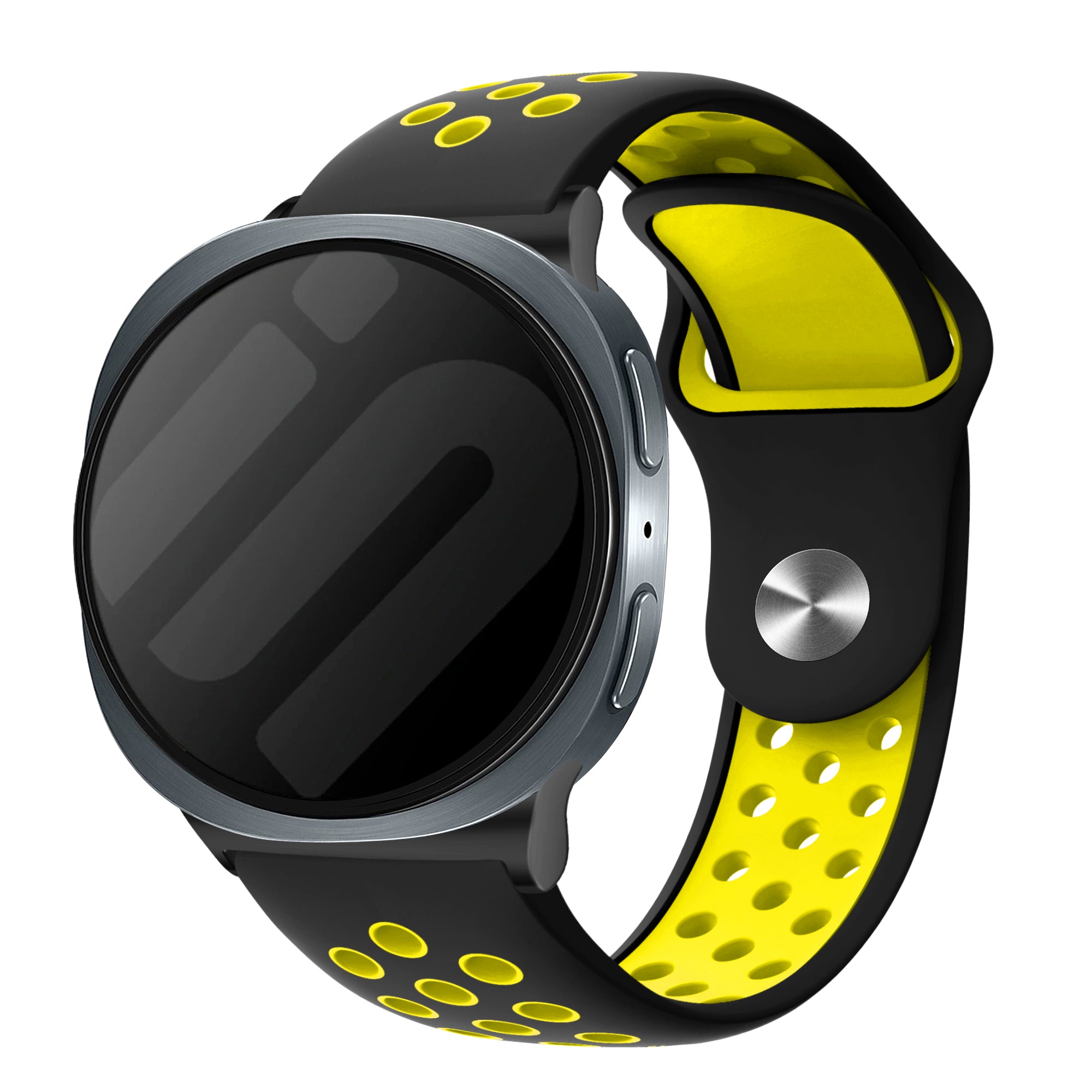 Samsung Galaxy Watch 8 - 44mm Sportarmband (Schwarz/Gelb)