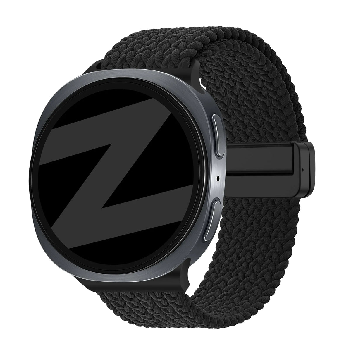 Bandz Samsung Galaxy Watch 9 - 44mm Magnetisch Geflochtenes Armband (Schwarz)