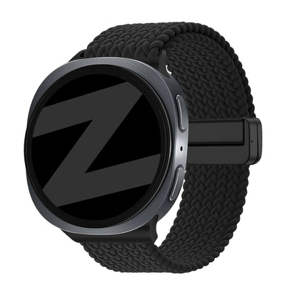Bandz Samsung Galaxy Watch 9 - 44mm Magnetisch Geflochtenes Armband (Schwarz)