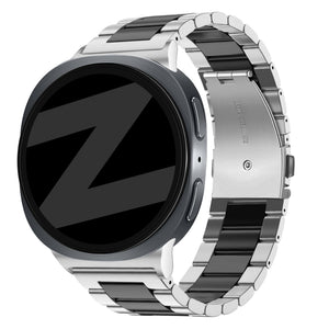 Bandz Samsung Galaxy Watch 8 - 40mm Stahlarmband 'Classic' (Silber/Schwarz)