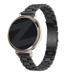 Steel Strap 'Classic', black, on a watch, 3/4 front view