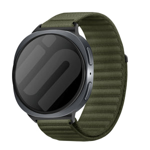 Samsung Galaxy Watch 8 - 40mm Wave Nylonarmband (Dunkel Grün)