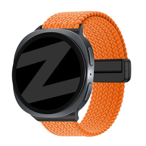 Bandz Samsung Galaxy Watch 8 Classic Magnetisches Geflochtenes Armband (Orange)