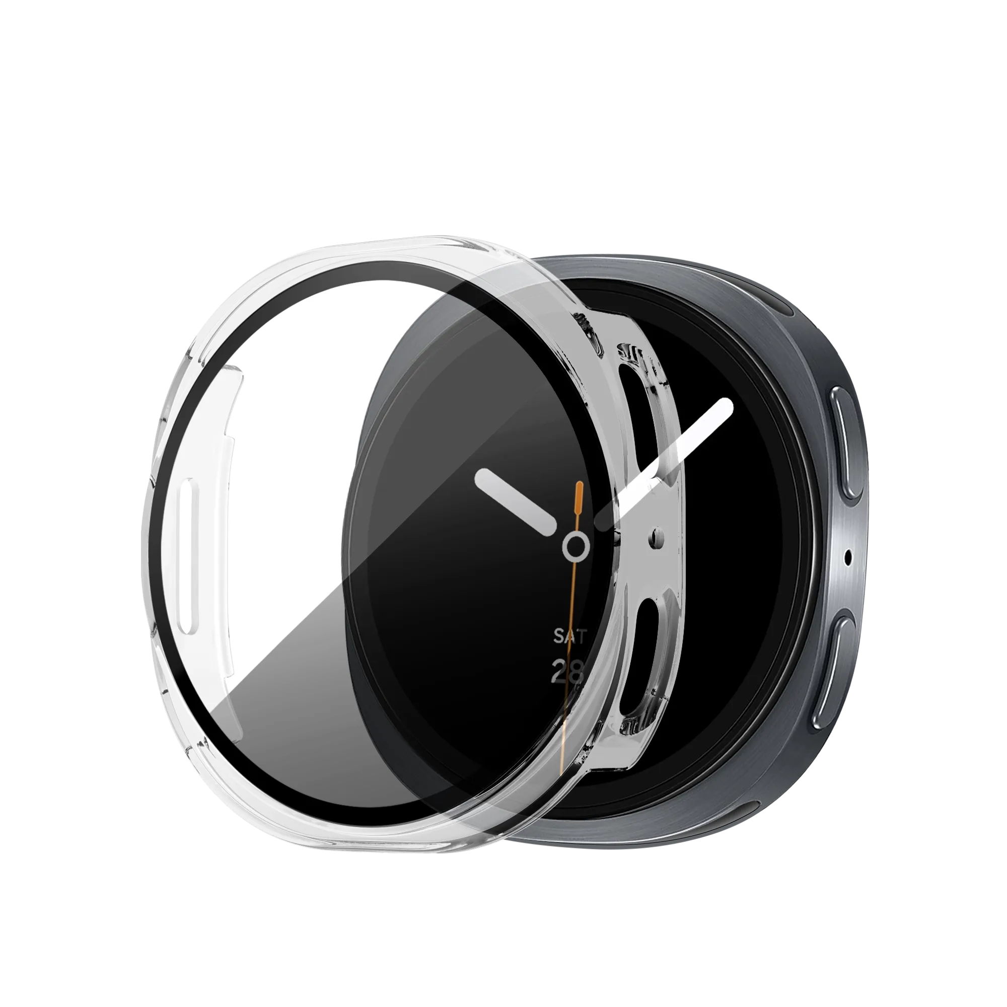 Bandz Samsung Galaxy Watch 8 - 44mm PC Cover with Glass (Transparent)