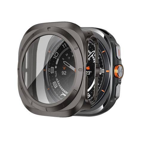 Bandz Samsung Galaxy Watch Ultra PC-Gehäuse mit Glass (Titan Grau)