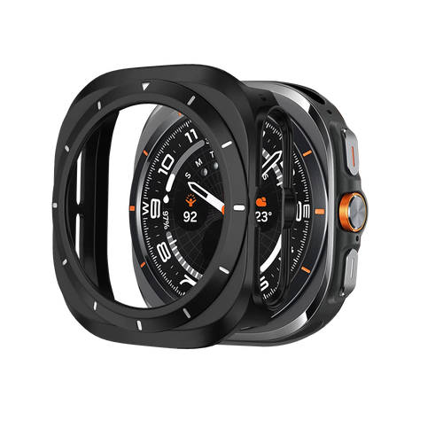 Bandz Samsung Galaxy Watch Ultra Bezel PC Case (Black with White)