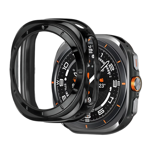 Bandz Samsung Galaxy Watch Ultra galvanisiertes TPU-Gehäuse (Schwarz)