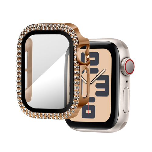 Bandz Apple Watch 10/11 - 42mm Diamond Hülle mit Glass (Roségold)