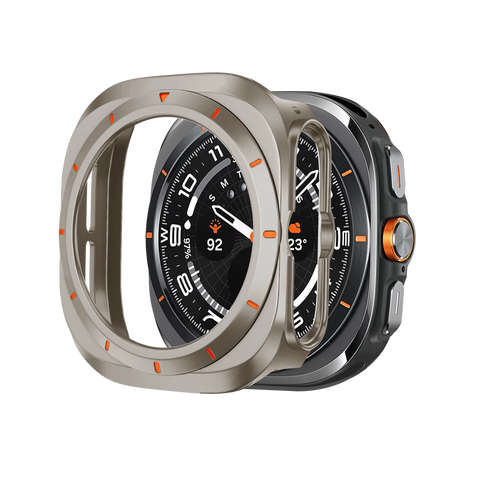 Bandz Samsung Galaxy Watch Ultra Bezel PC Hülle (Titan mit Orange)