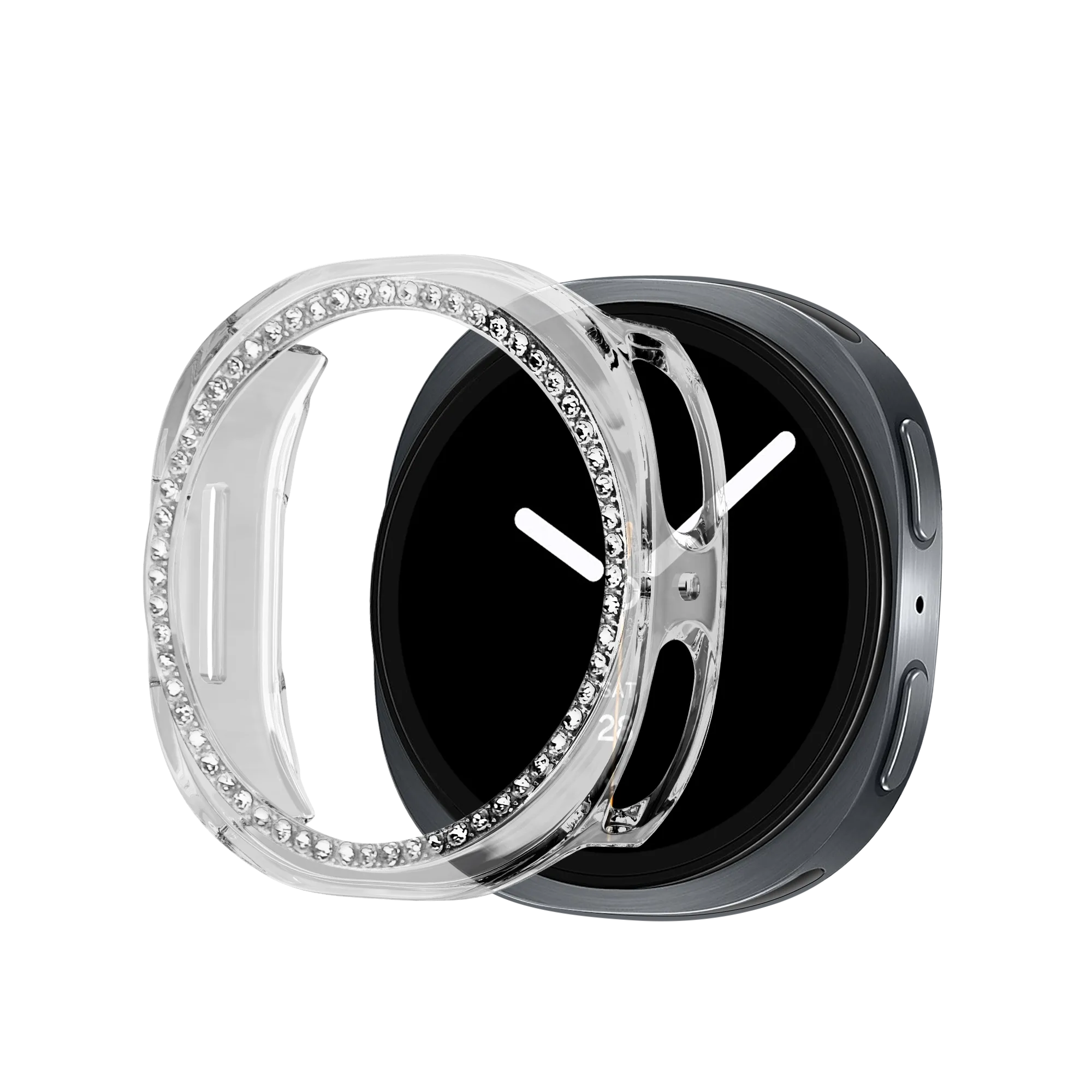 Bandz Samsung Galaxy Watch 8 - 40mm Diamant PC Hülle (Transparant)
