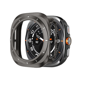 Bandz Samsung Galaxy Watch Ultra Bezel PC Hülle (Titan Grau mit Weiß)
