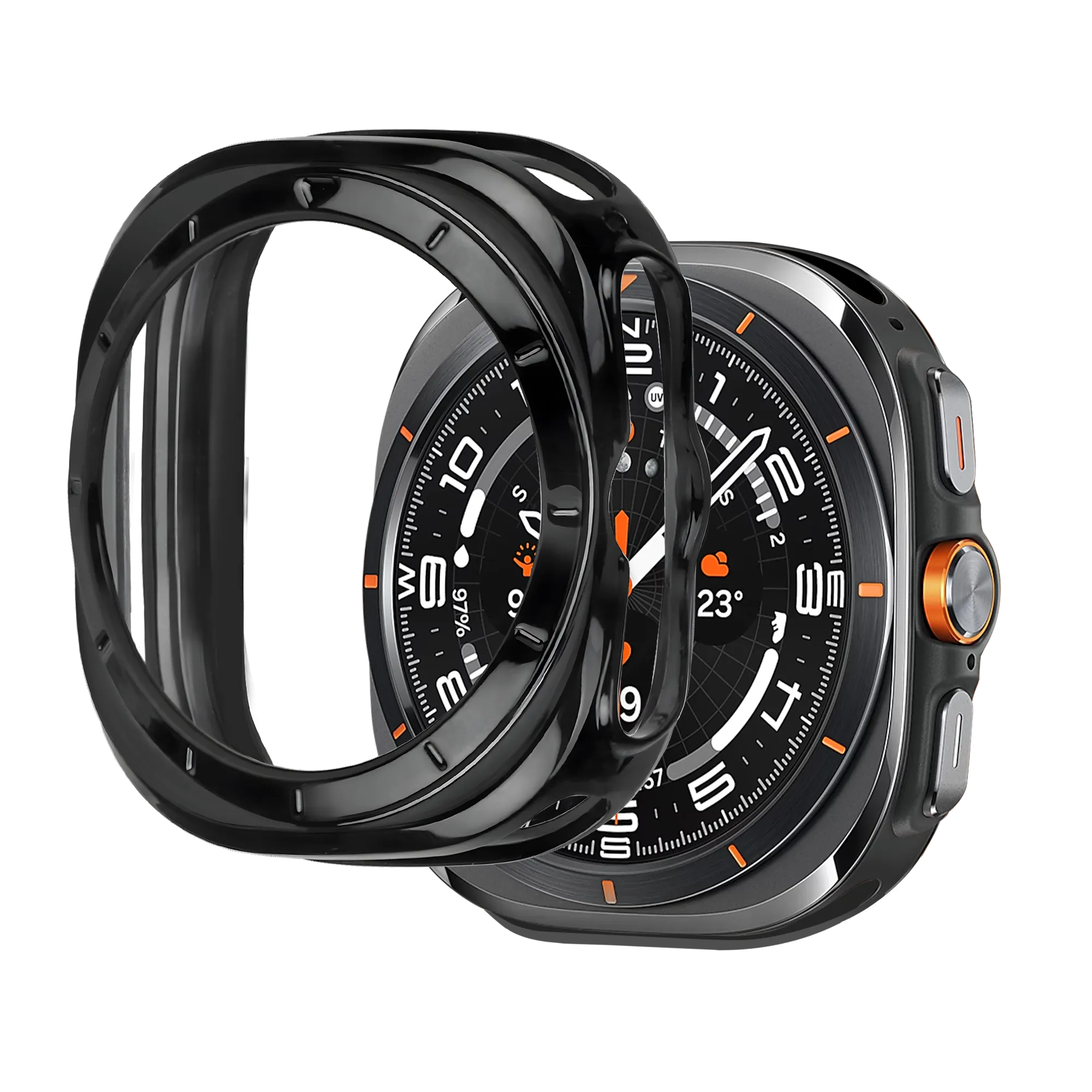 Bandz Samsung Galaxy Watch Ultra Galvanized TPU Case  (Black)