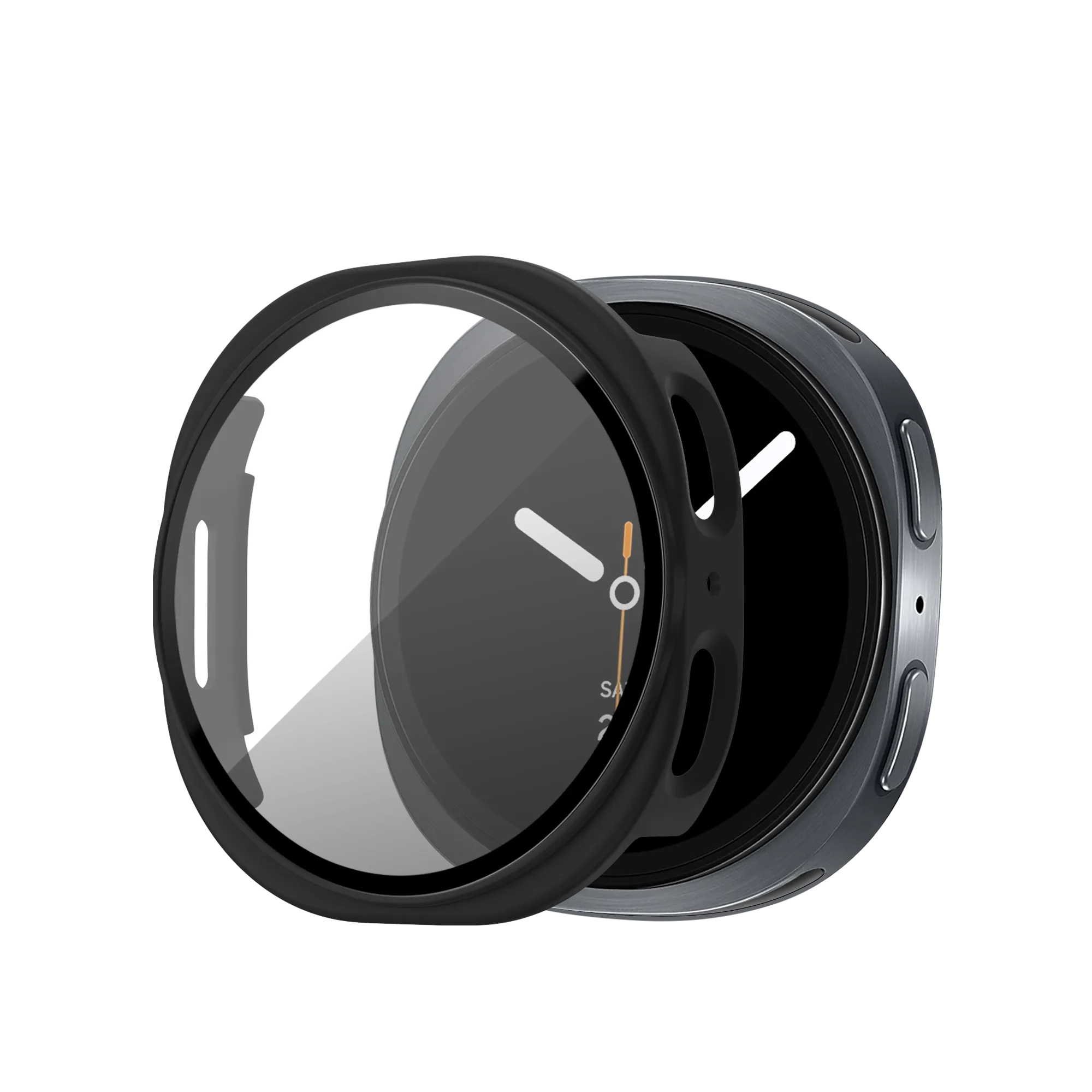 Bandz Samsung Galaxy Watch 8 - 40mm PC Hülle mit Glas (Schwarz)