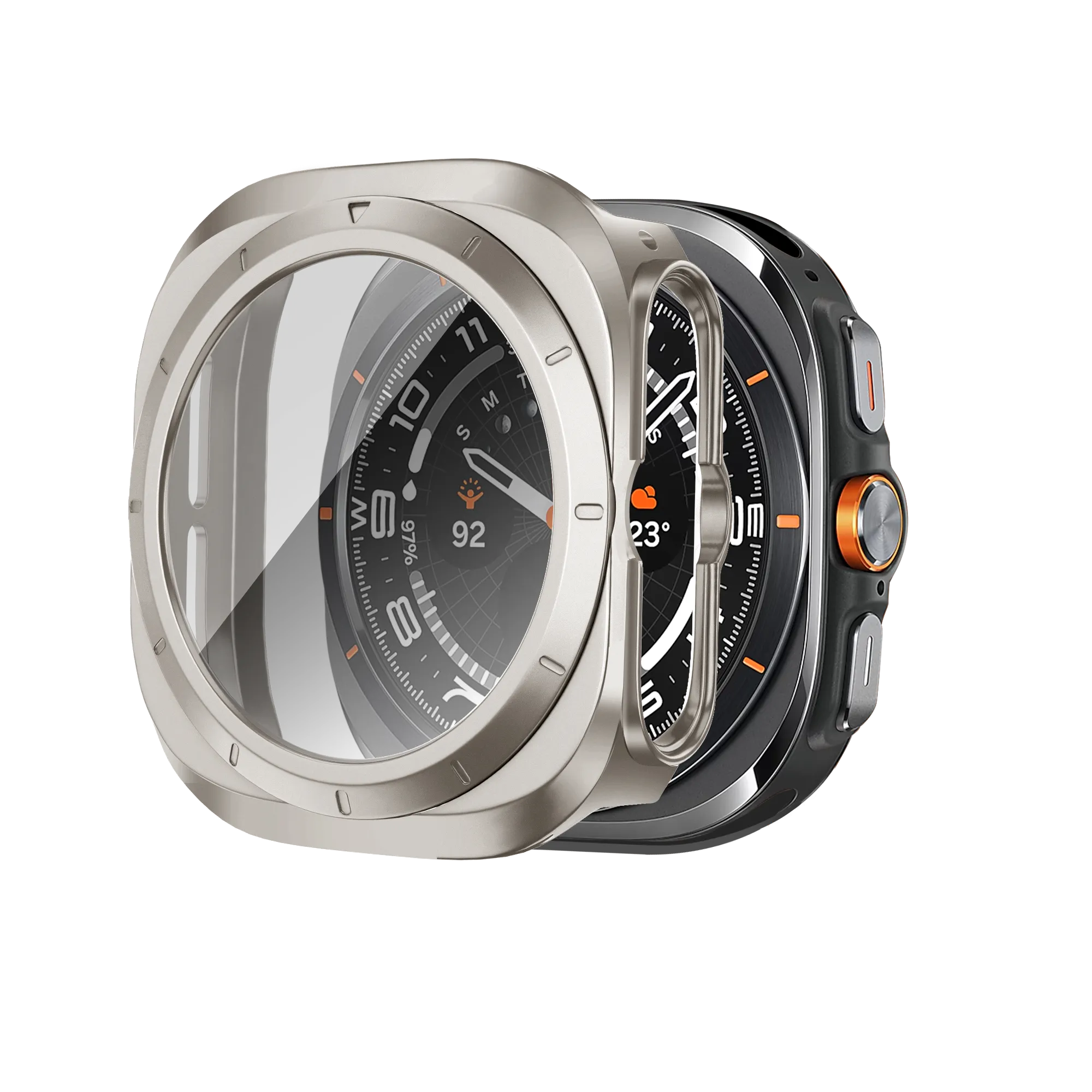 Bandz Samsung Galaxy Watch Ultra PC-Gehäuse mit Glass (Titan)
