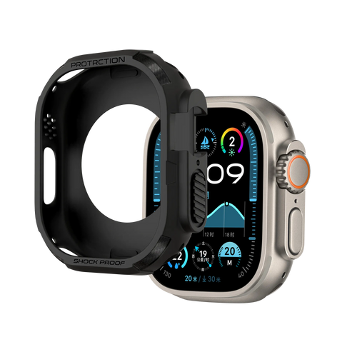Bandz Apple Watch Ultra - 49mm robustes TPU-Hülle (Schwarz)