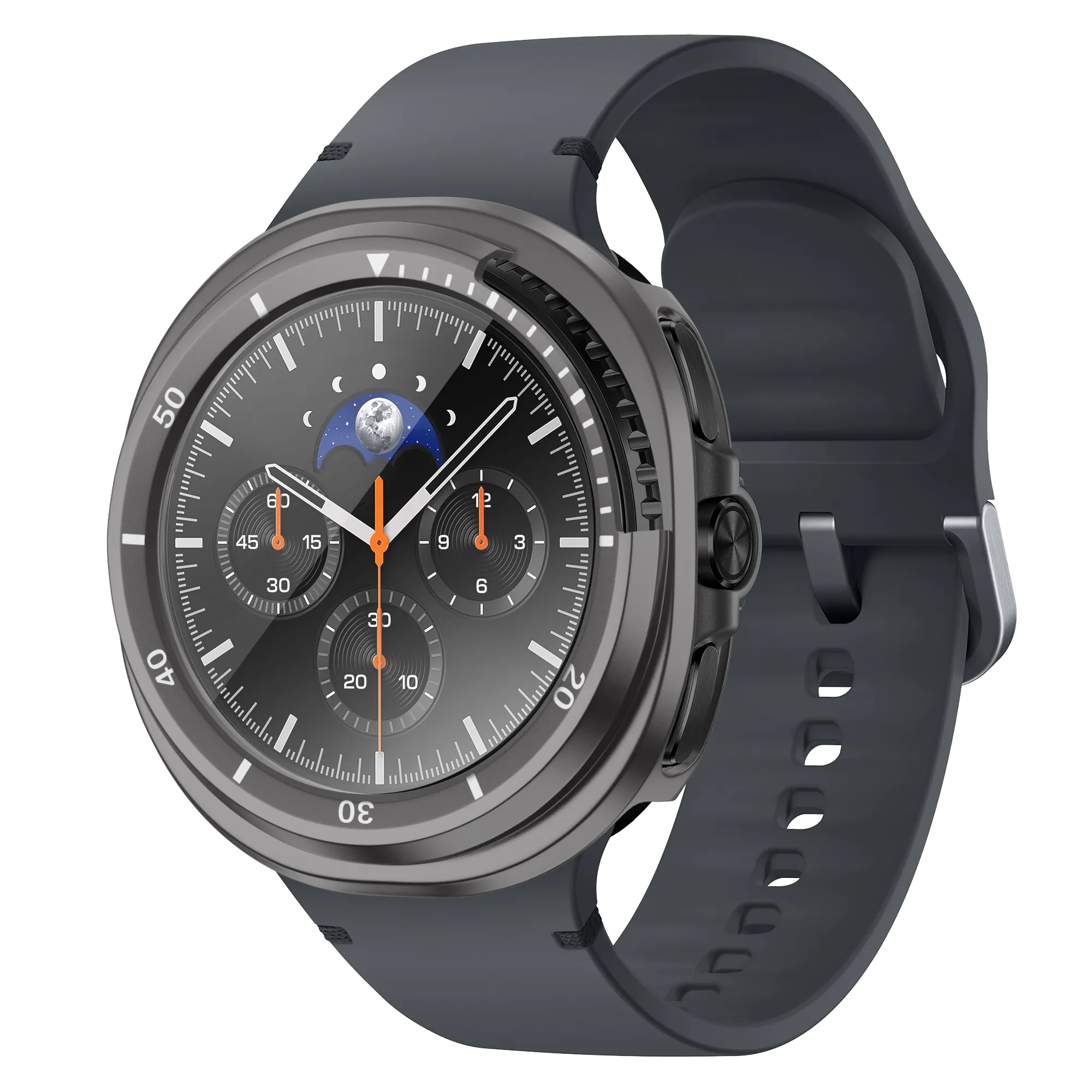 Bandz Samsung Galaxy Watch 8 Classic Bezel Cover mit Glas (Titan Grau/Weiß)