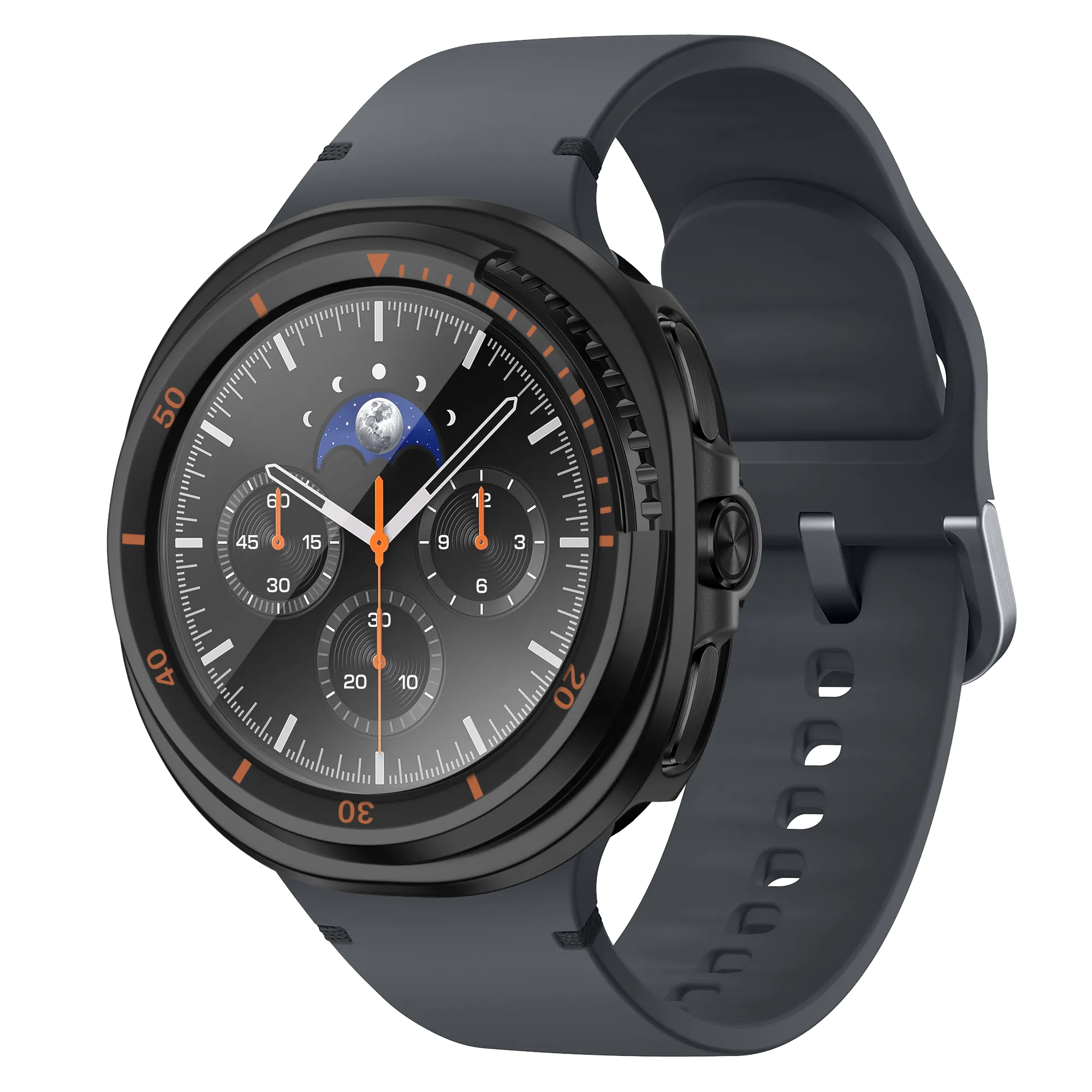 Bandz Samsung Galaxy Watch 8 Classic Bezel Cover mit Glas (Schwarz/Orange)