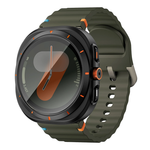 Bandz Samsung Galaxy Watch 7 - 44mm Square PC Case with Glass (Black)