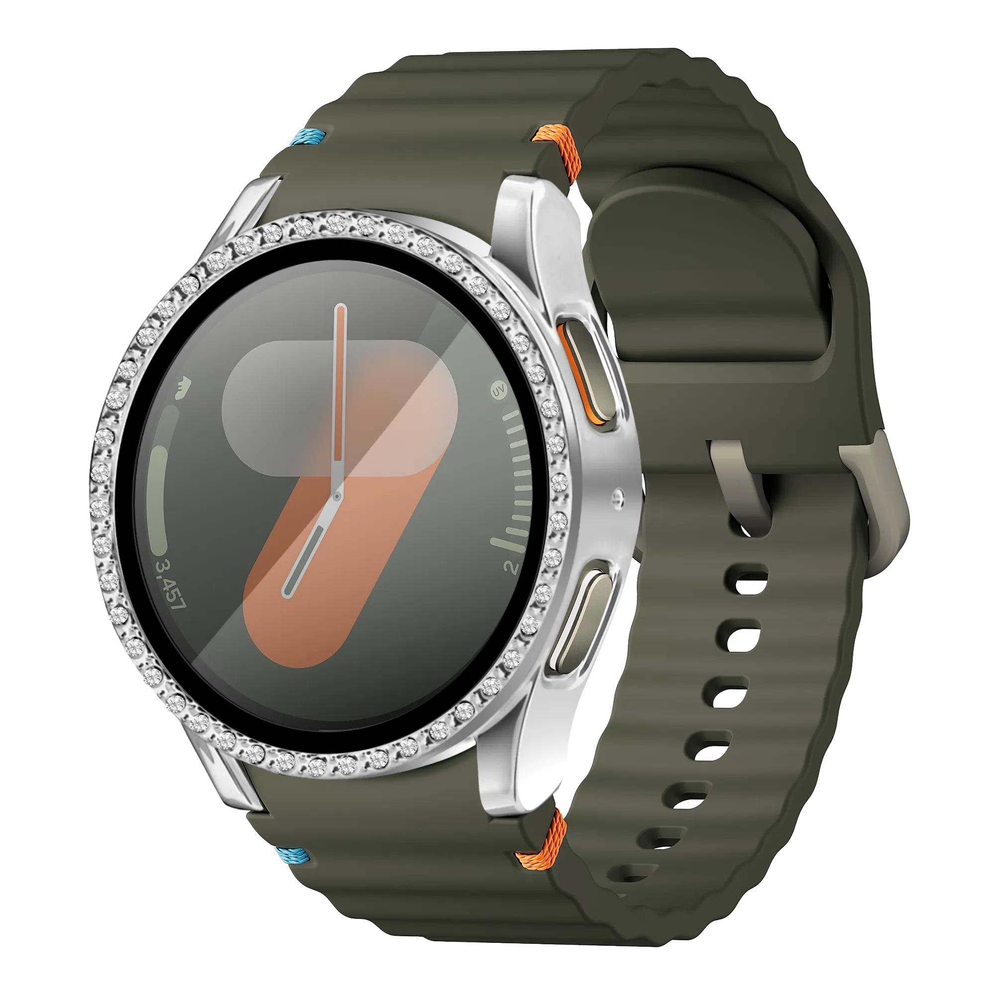 Samsung Galaxy Watch 7 - 40mm Diamond Case with Glass (Silver)