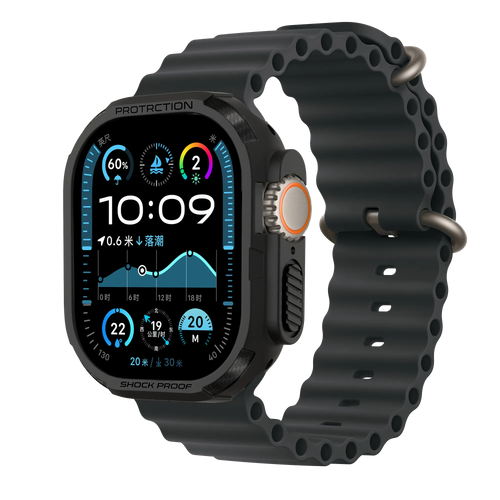 Bandz Apple Watch Ultra - 49mm robustes TPU-Hülle (Schwarz)