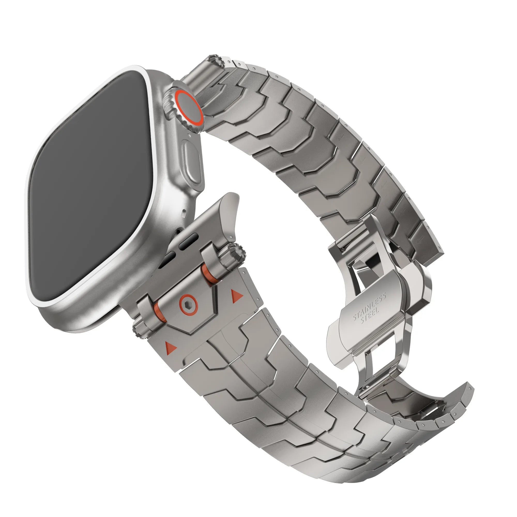 Bandz Apple Watch Gebürstetes Metallarmband 'Deluxe' (Titan)