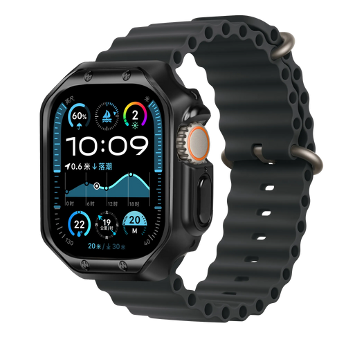 Bandz Apple Watch Ultra - 49mm galvanisiertes TPU-Gehäuse (Schwarz)