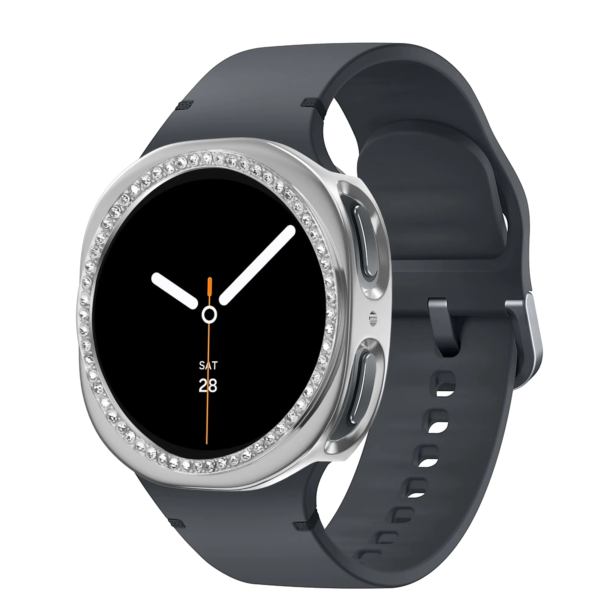 Bandz Samsung Galaxy Watch 8 - 40mm Diamant PC Hülle (Silber)