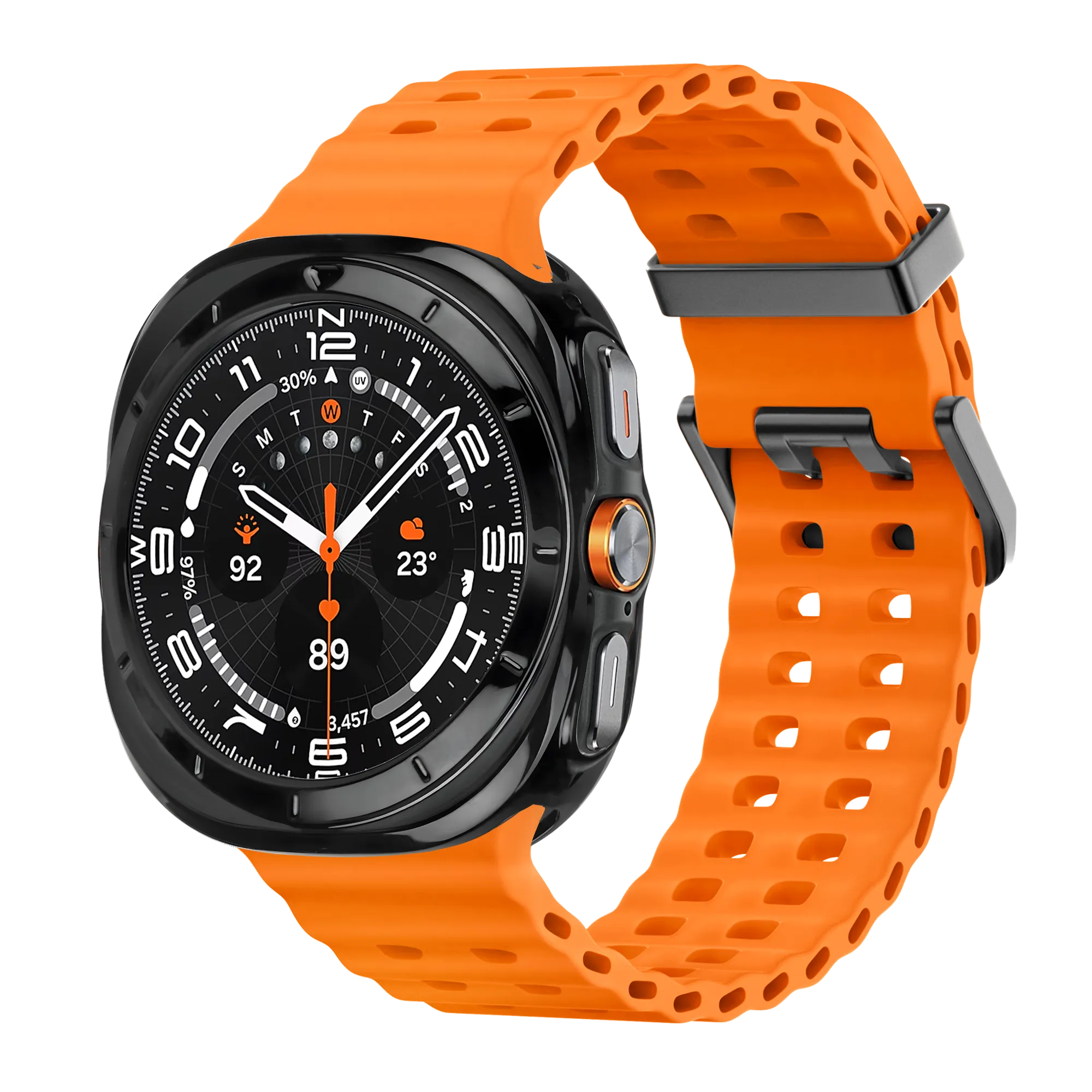 Bandz Samsung Galaxy Watch Ultra galvanisiertes TPU-Gehäuse (Schwarz)
