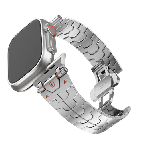 Bandz Apple Watch Gebürstetes Metallarmband 'Deluxe' (Silber)